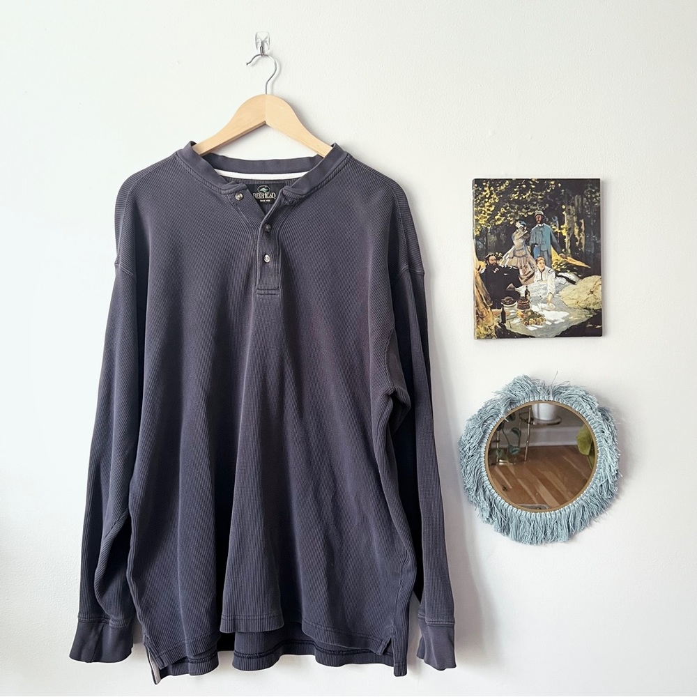 Red Head Grey Thermal Henley